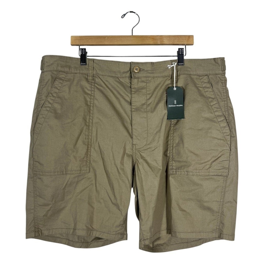 NWT Mutual Weave The Camp Short Solid Khaki Utility Stretch Chino Size 42